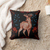 独自の北欧の鹿と雪片を作成する クッション (ブランケット)