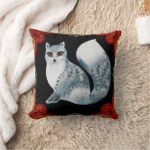 独自の北欧ブルーキツネ&スノーフレークを作成 クッション (ブランケット)