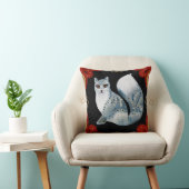 独自の北欧ブルーキツネ&スノーフレークを作成 クッション (椅子)