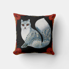 独自の北欧ブルーキツネ&スノーフレークを作成 クッション