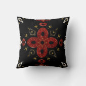 独自の北欧レッドフローラモチーフの作成 クッション (裏面)