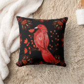 独自の北欧レッド（鳥）ショウジョウコウカンチョウの作成 クッション (ブランケット)