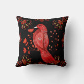 独自の北欧レッド（鳥）ショウジョウコウカンチョウの作成 クッション (裏面)