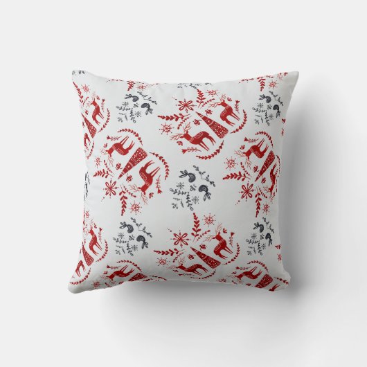 独自の北欧赤鹿と木を作成する クッション (裏面)