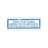 独自の単語を作成する青いインク文字 セルフインキングスタンプ (デザイン)