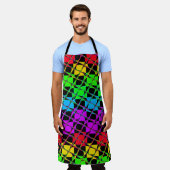 独自の可愛いタイルカラフルを作成かわいらしデザイン エプロン (着用した状態)