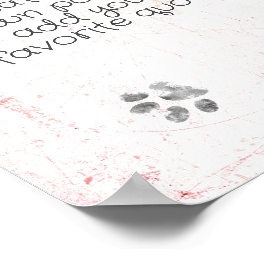 独自の可愛い犬のpaw印刷を作成する追加文字 ポスター (角)