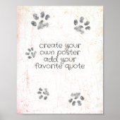 独自の可愛い犬のpaw印刷を作成する追加文字 ポスター (正面)