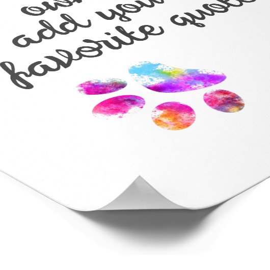 独自の可愛い犬のpaw印刷を作成する追加文字 ポスター (角)