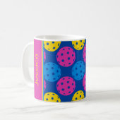 独自の名前でSip & Smash pickleball コーヒーマグカップ (正面左)