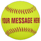 独自の名前のモノグラムメッセージを作成する ソフトボール (裏面)