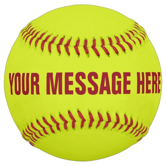 独自の名前のモノグラムメッセージを作成する ソフトボール (裏面)