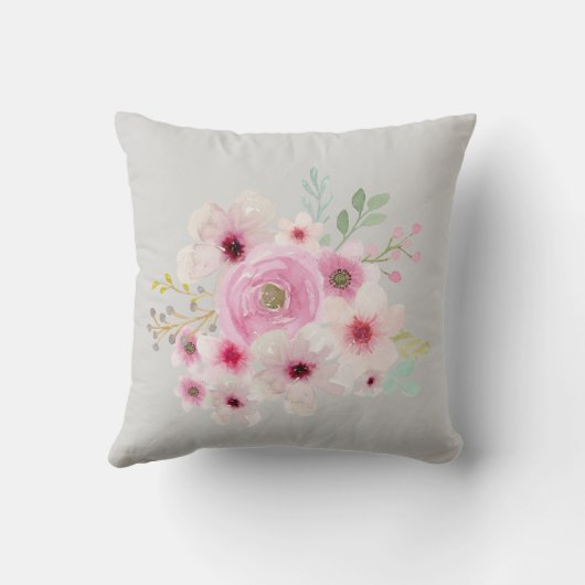 独自の名前の付パーソナライズされたいた女の子の女性フローラの作成 クッション (裏面)