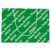 独自の名前の作成誕生日大抱き枕 ラージペーパーバッグ (裏面)