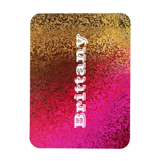 独自の名前の色合いピンク&金ゴールドプレミアムマグネット マグネット (縦)