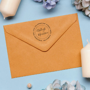 独自の名前をカスタムすると差出人住所ウッドを作成 ラバースタンプ