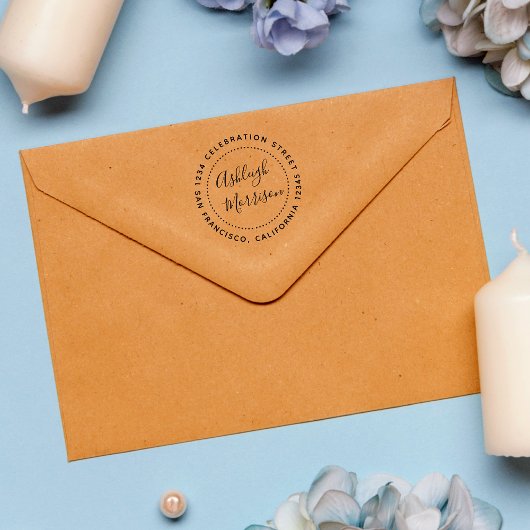 独自の名前をカスタムすると差出人住所ウッドを作成 ラバースタンプ