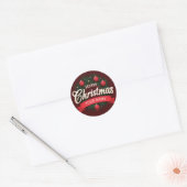 独自の名前をカスタムするを作成するMerry Christmas ラウンドシール (封筒)