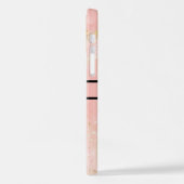 独自の名前をカスタムするバラ金ゴールドピスタイリッシュンク iPhoneケース (左側面)