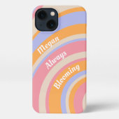 独自の名前をカスタムするBoho Rainbow Patternを作成 iPhoneケース (裏面)