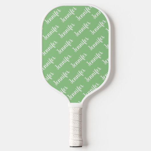 独自の名前をパーソナライズされた作成するGreen Pickleball ピックルボールラケット (正面)