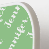 独自の名前をパーソナライズされた作成するGreen Pickleball ピックルボールラケット (左詳細)