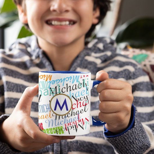 独自の名前パターンの色を作成する ツートーンマグカップ