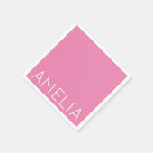 独自の名前ミニマモダンリストプロフェッショナルプレーンピンク スタンダードカクテルナプキン (角)