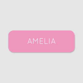 独自の名前ミニマモダンリストプロフェッショナルプレーンピンク 名札