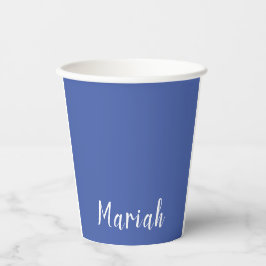 独自の名前ミニマリスト平書スクリプトブルー 紙コップ