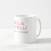 独自の名前ミニマルモダンリストプロフェッショナルプレーン コーヒーマグカップ (正面右)