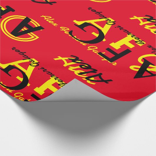 独自の名前付きパターパーソナライズされたンを作成する ラッピングペーパー (角)