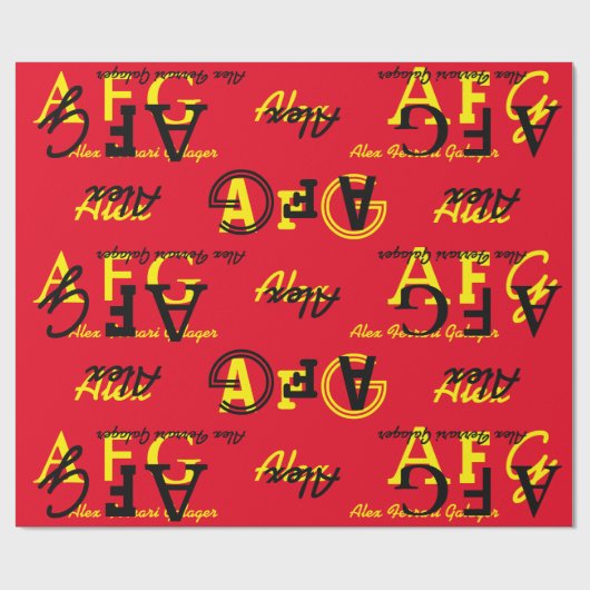 独自の名前付きパターパーソナライズされたンを作成する ラッピングペーパー (フラット)