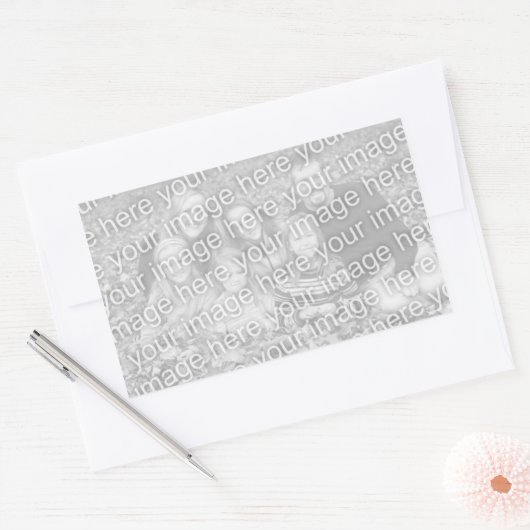 独自の四角形フォトシールの作成 長方形シール (封筒)