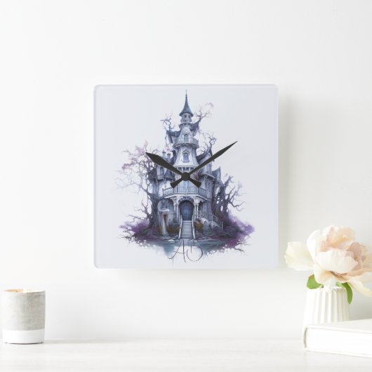 独自の城を作幽霊のよく出る成 スクエア壁時計 (ホーム)