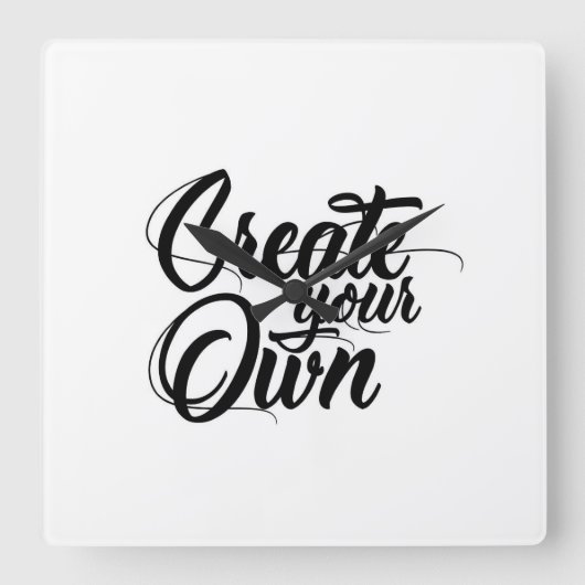 独自の壁時計をミニマル作成する スクエア壁時計 (正面)