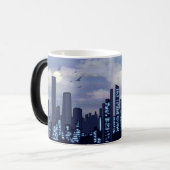 独自の夜空と鳥の都市景観を作成 モーフィングマグカップ (正面左)
