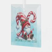 独自の夢のペパーミントクリスマス格言を作成 ガラスオーナメント (正面左)