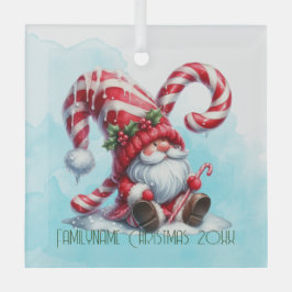 独自の夢のペパーミントクリスマス格言を作成 ガラスオーナメント