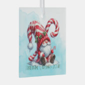 独自の夢のペパーミントクリスマス格言を作成 ガラスオーナメント (正面右)