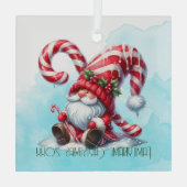 独自の夢のペパーミントクリスマス格言を作成 ガラスオーナメント (裏面)