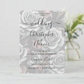 独自の大きなグレーはっきりしたバラの作成 招待状 (スタンド正面)