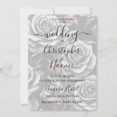 独自の大きなグレーはっきりしたバラの作成 招待状 (正面)