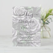 独自の大きなグレーはっきりしたバラの作成 招待状 (スタンド正面)