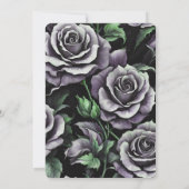 独自の大きなグレーはっきりしたバラの作成 招待状 (裏面)