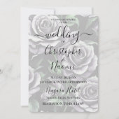 独自の大きなグレーはっきりしたバラの作成 招待状 (正面)