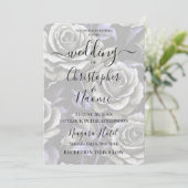 独自の大きなグレーはっきりしたバラの作成 招待状 (スタンド正面)