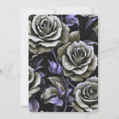 独自の大きなグレーはっきりしたバラの作成 招待状 (裏面)