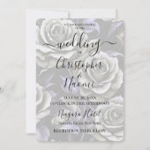 独自の大きなグレーはっきりしたバラの作成 招待状 (正面)