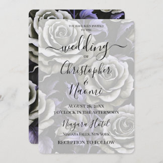 独自の大きなグレーはっきりしたバラの作成 招待状